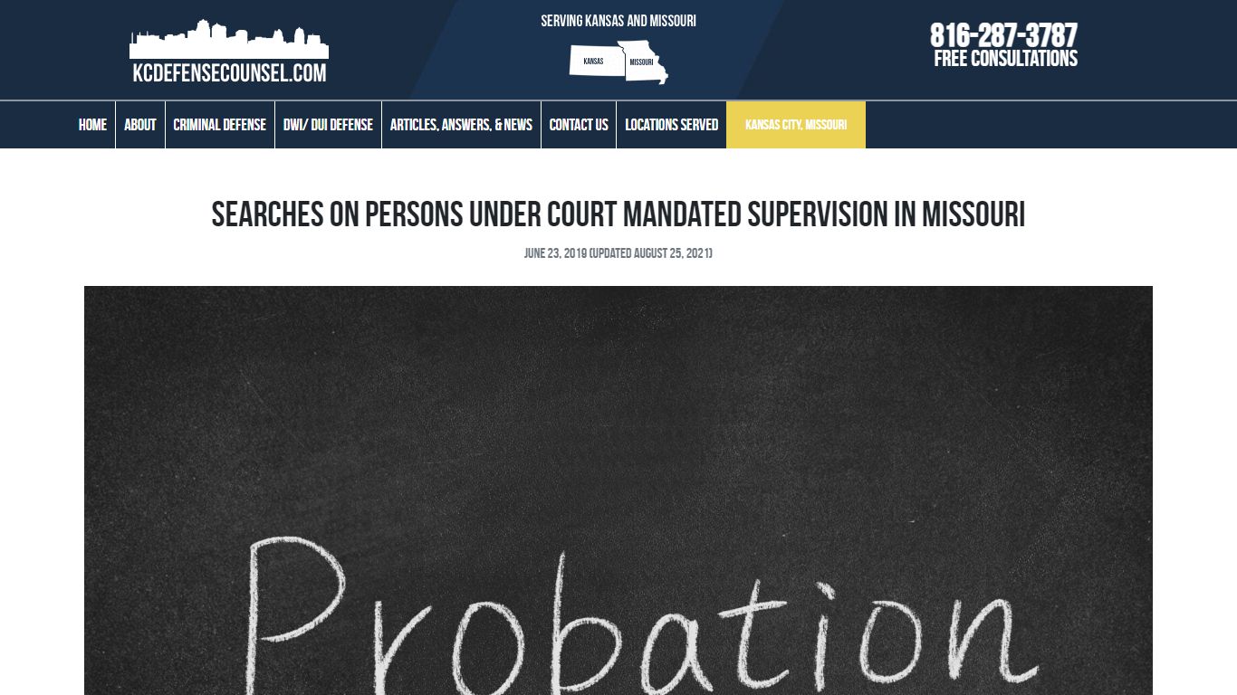 Searches On Persons On Probation In Missouri | KC Defense Counsel
